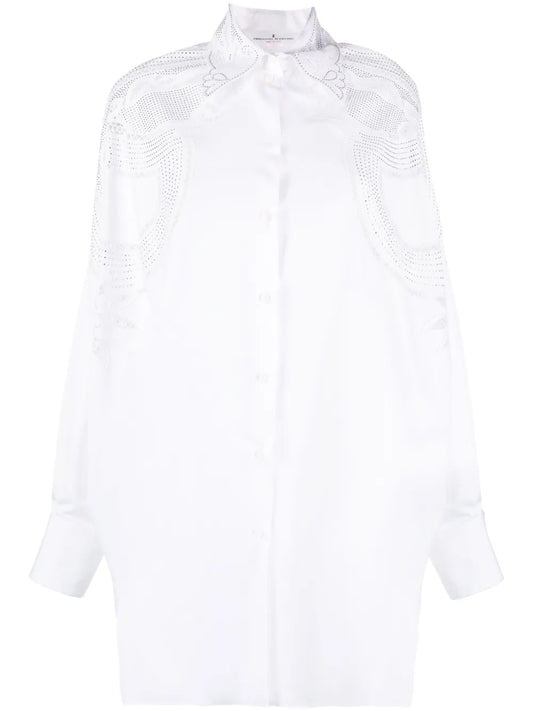 Lace-Detailing Cotton Shirt
