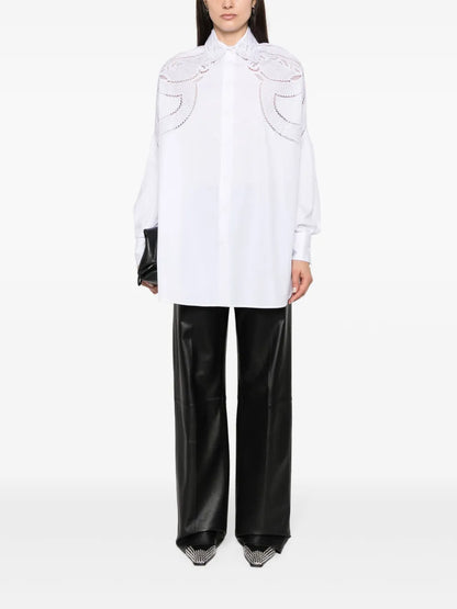 Lace-Detailing Cotton Shirt