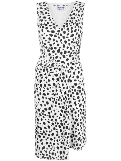 Polka Dot-Print Gathered Dress