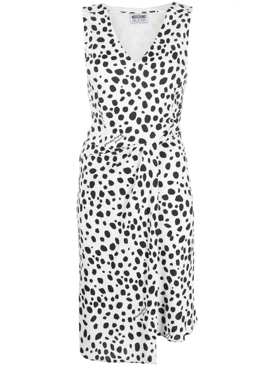 Polka Dot-Print Gathered Dress