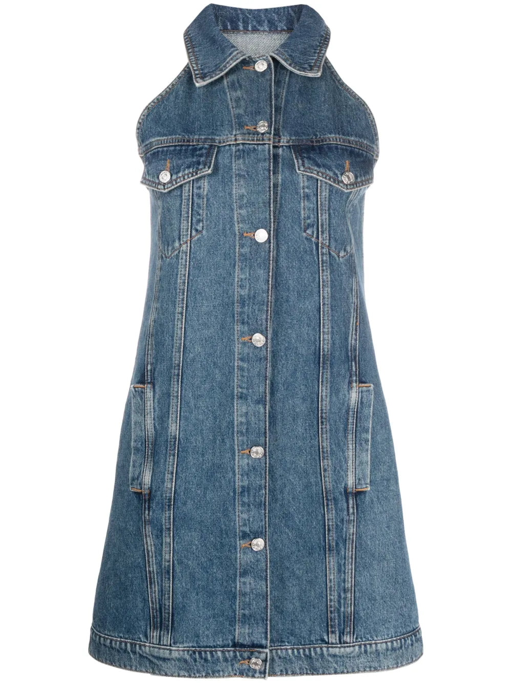 Logo-Patch Denim Minidress
