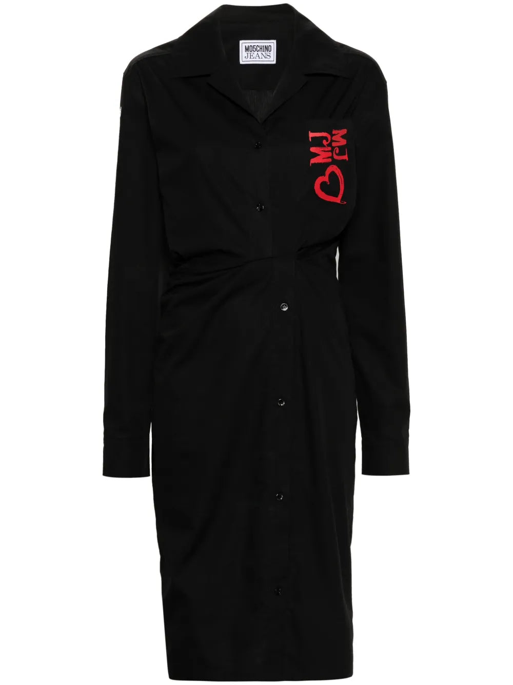 Logo-Embroidered Poplin Midi Dress