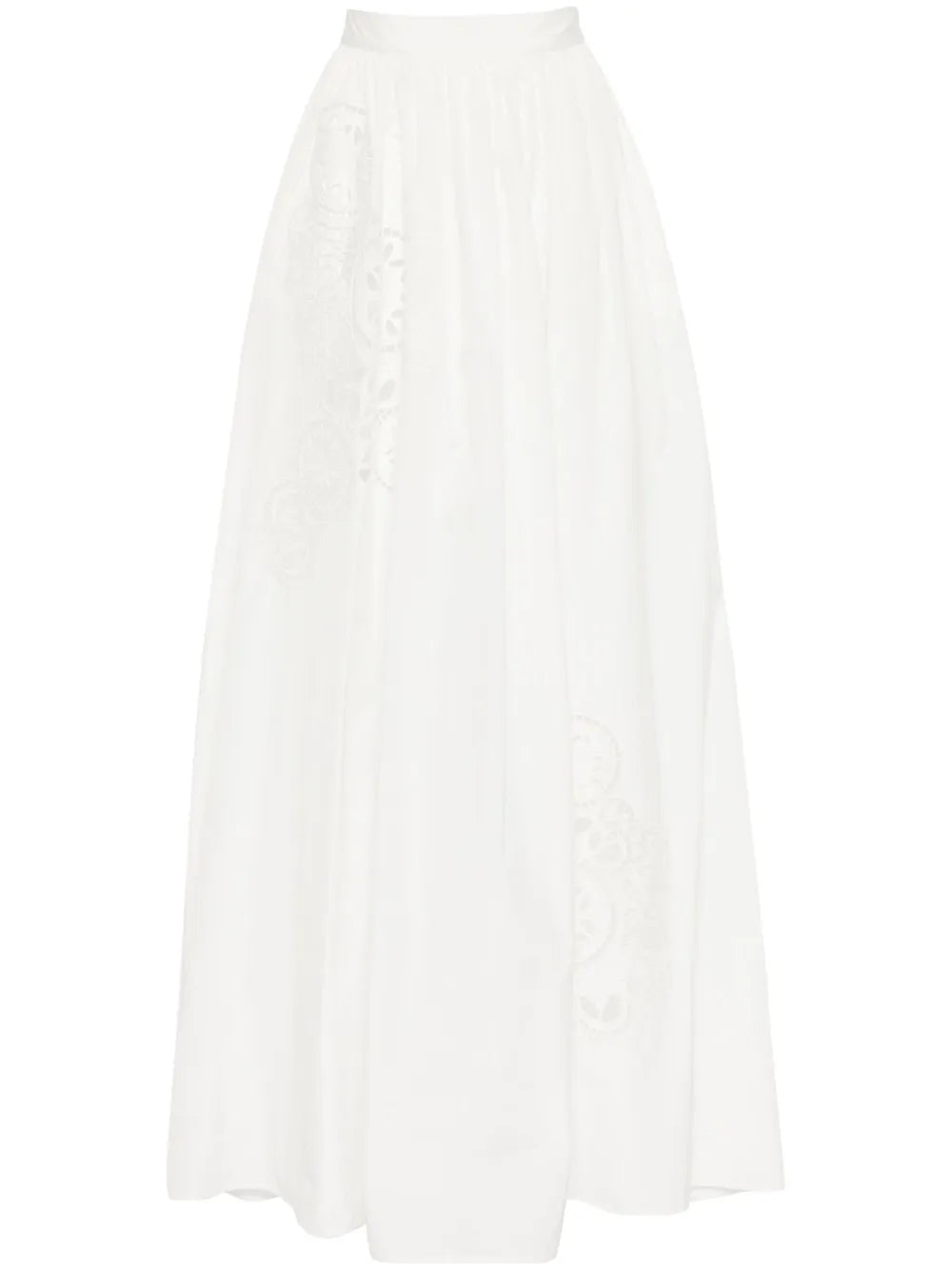 Embroidered Taffeta Maxi Skirt