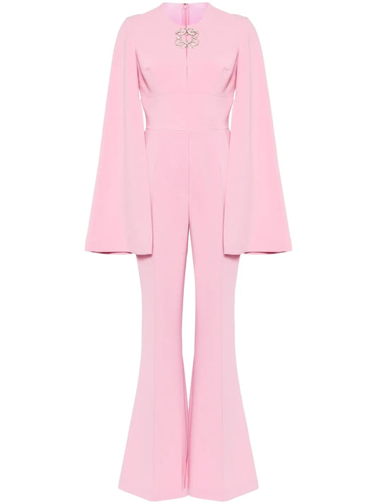 Logo-Plaque Flared Jumpsuit