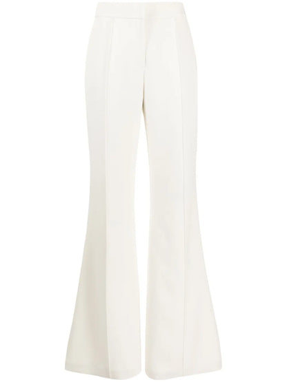 Pressed-Crease Cady Flared Trousers