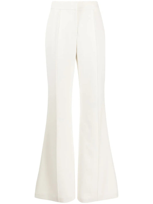 Pressed-Crease Cady Flared Trousers