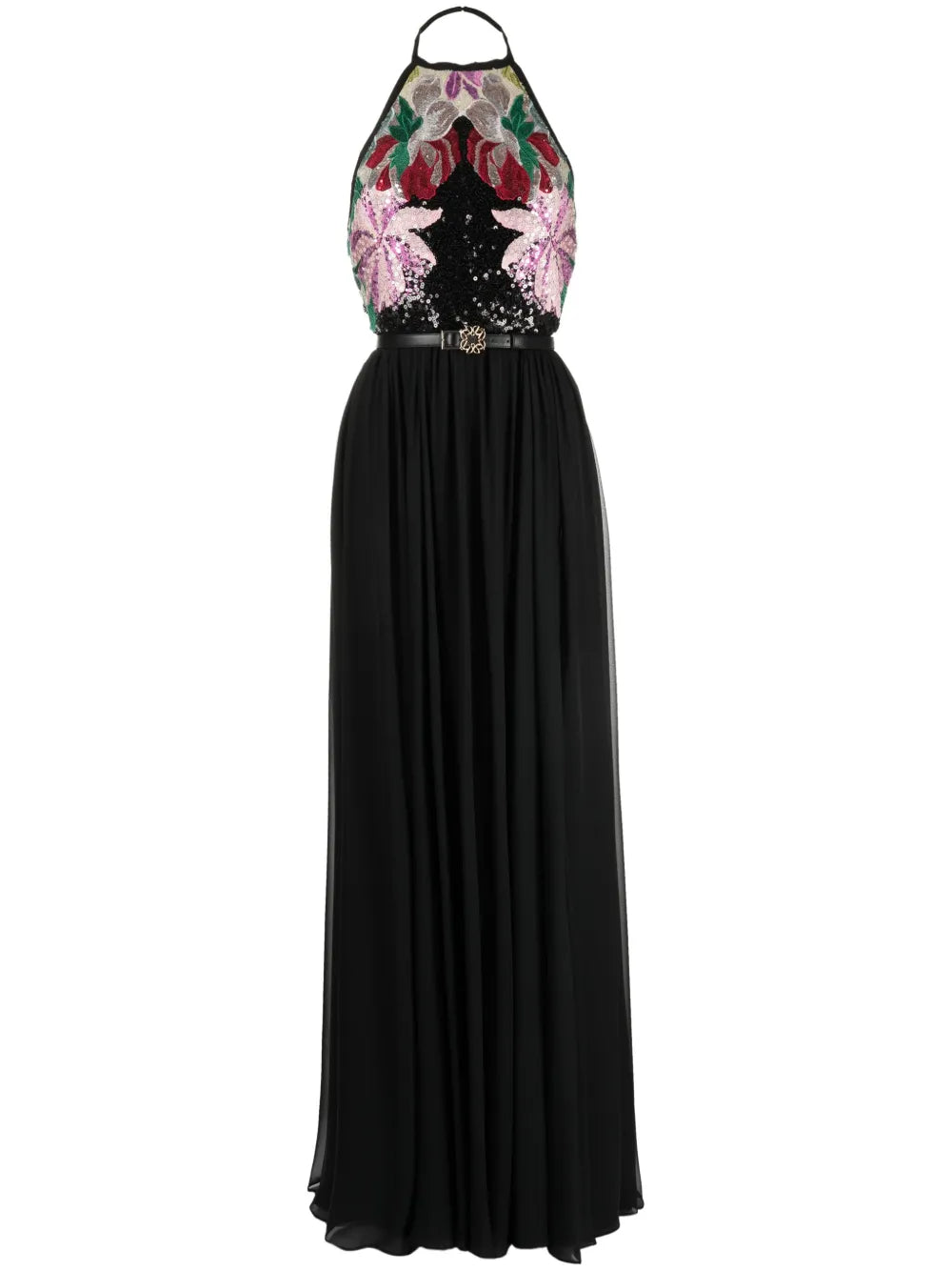 Sequin-Embroidered Silk Maxi Dress