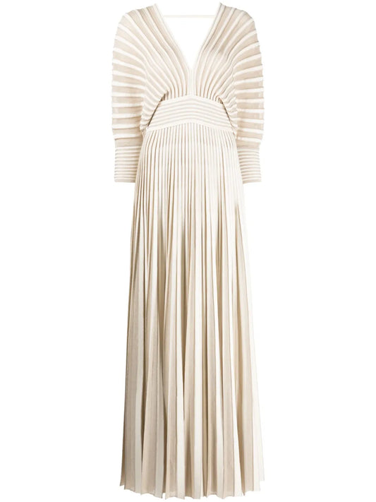 Pleated Knit Maxi Dress
