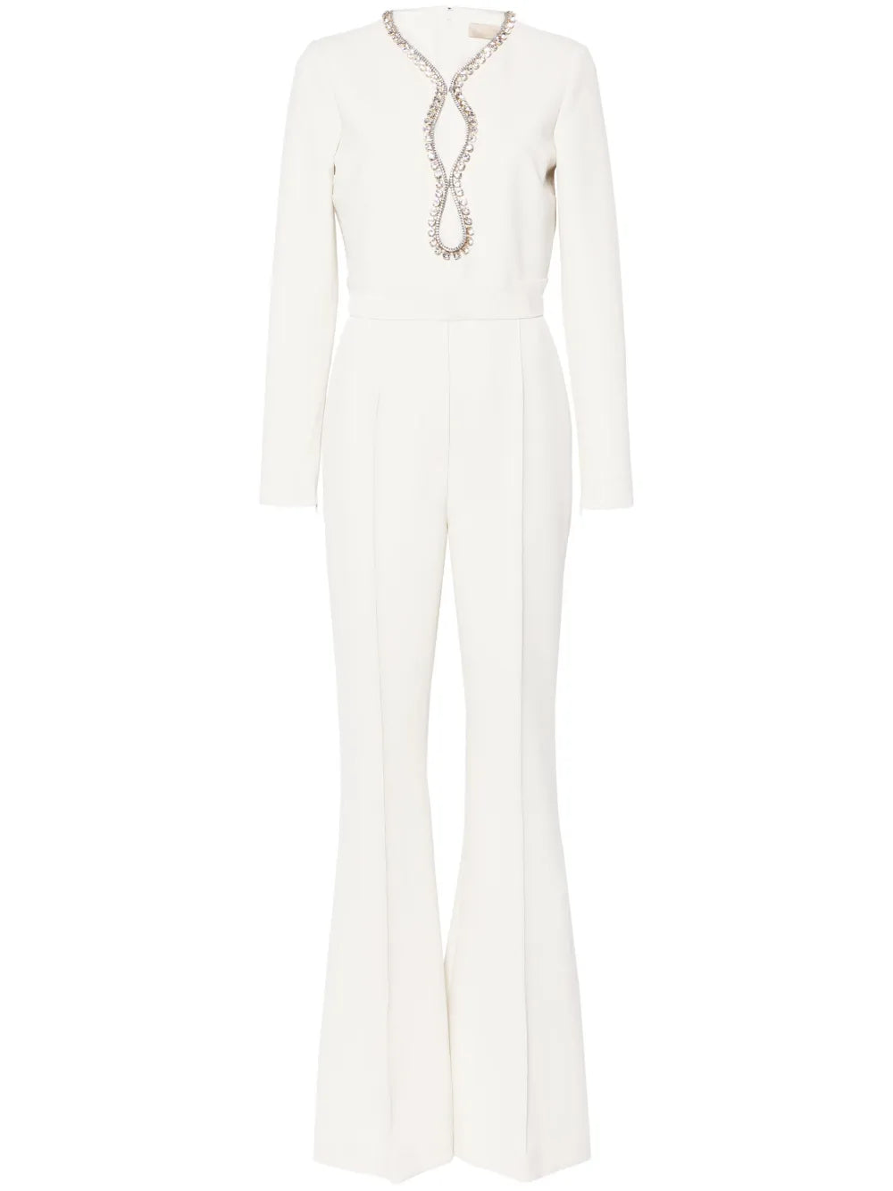 Crystal-Embellished Belted Jumpsuit