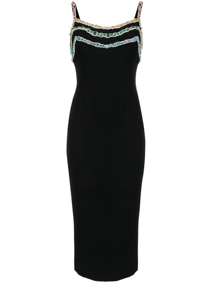 Crystal-Embellished Cady Midi Dress