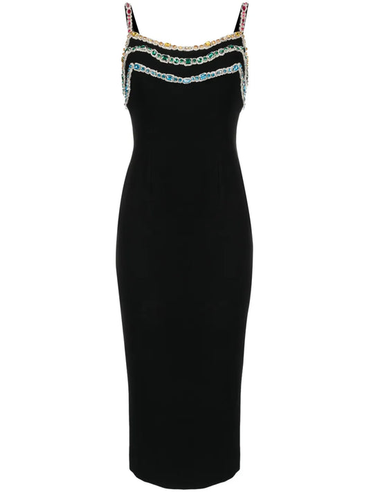 Crystal-Embellished Cady Midi Dress