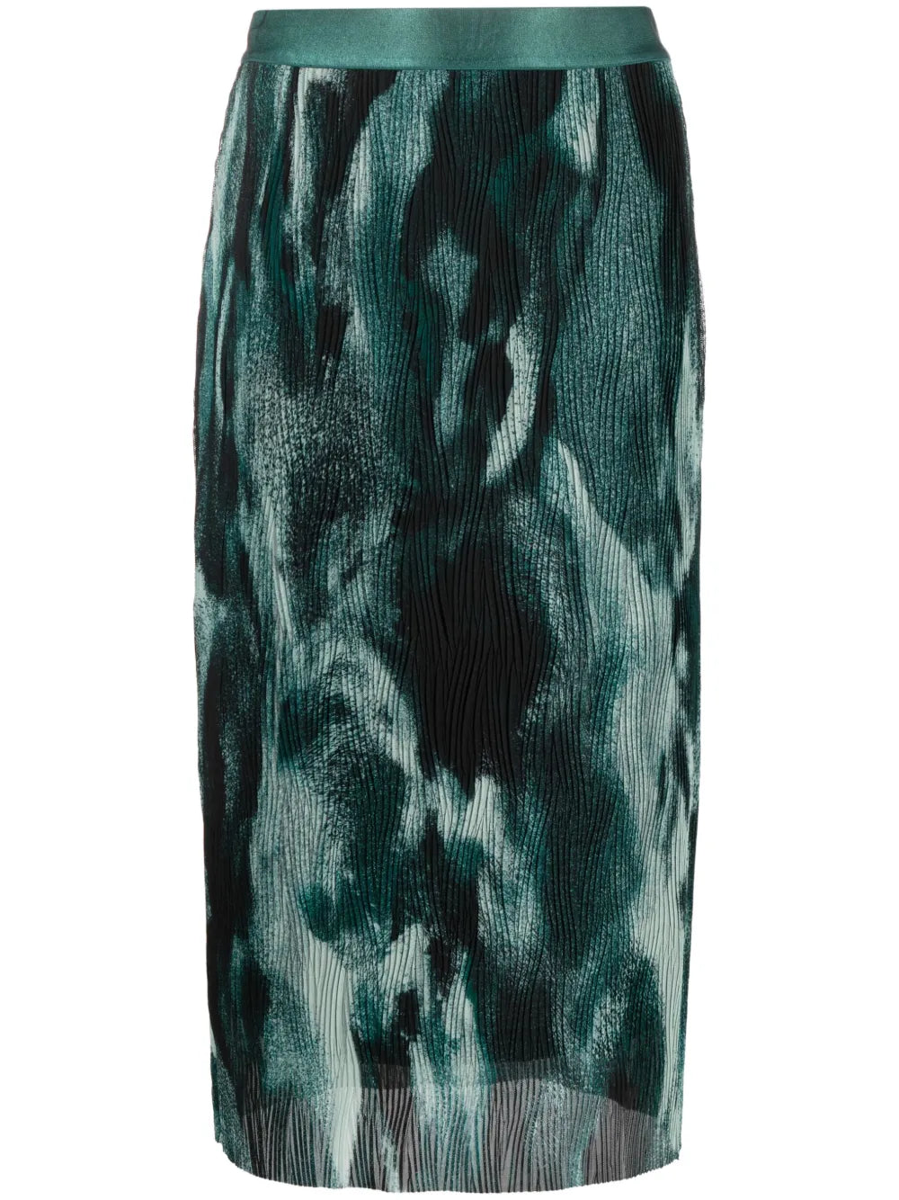 Evibelle Abstract-Print Pleated Skirt