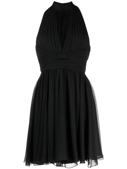 V-Neck Silk Minidress
