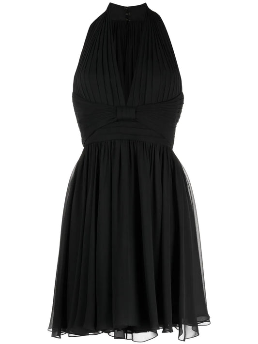V-Neck Silk Minidress