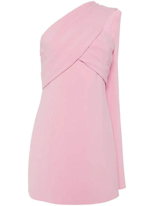 One-Shoulder Crepe Minidress