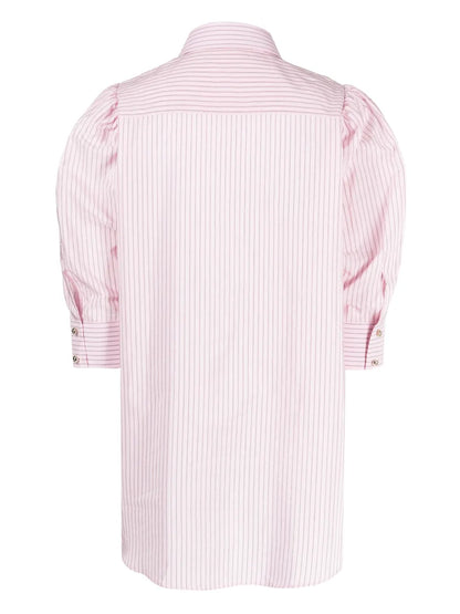 Logo-Embroidered Pinstripe Shirt
