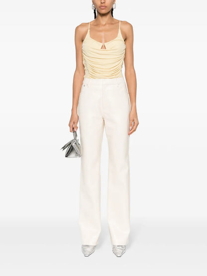 High-Waisted Long-Length Straight-Leg Trousers
