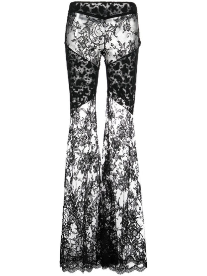 Flared Chantilly-Lace Trousers