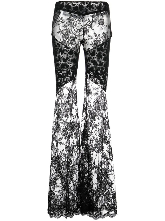 Flared Chantilly-Lace Trousers