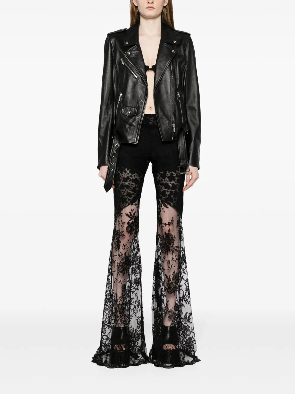 Flared Chantilly-Lace Trousers