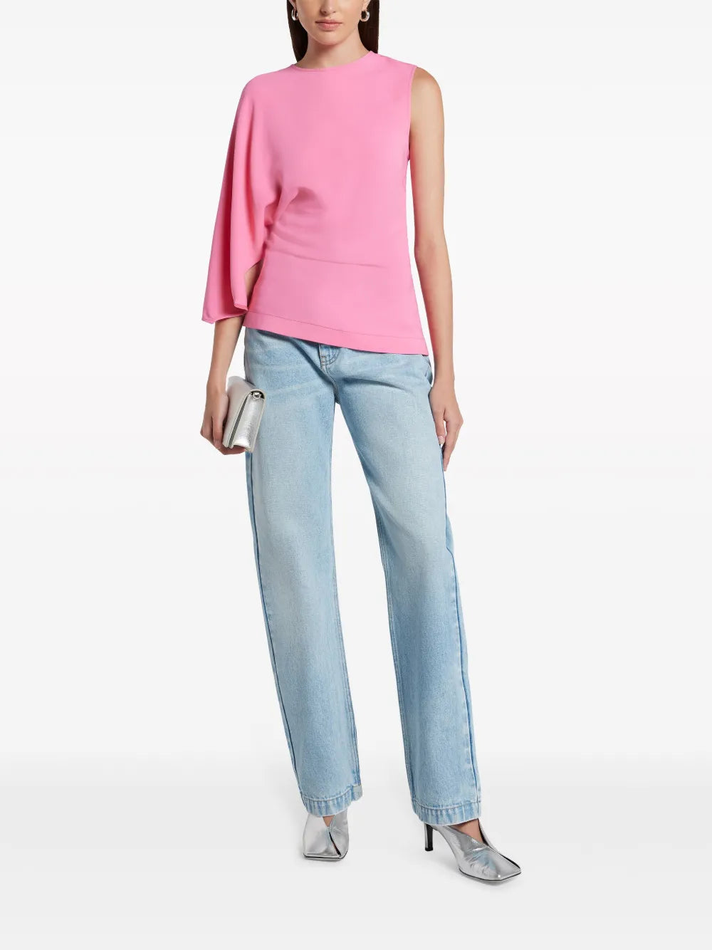 S Wave-Patch Straight-Leg Jeans