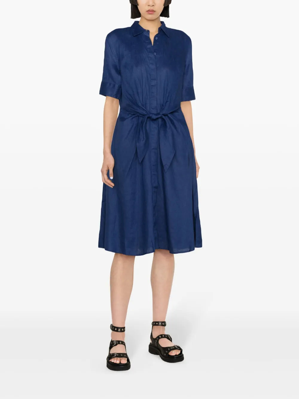 Wakana Linen Midi Shirt Dress