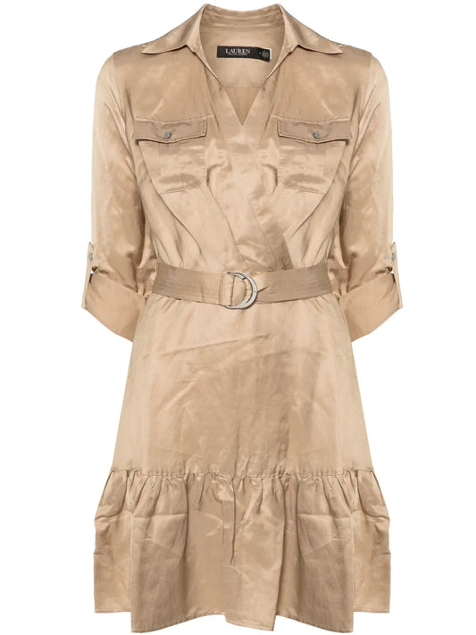 Long-Sleeve Flared-Hem Minidress
