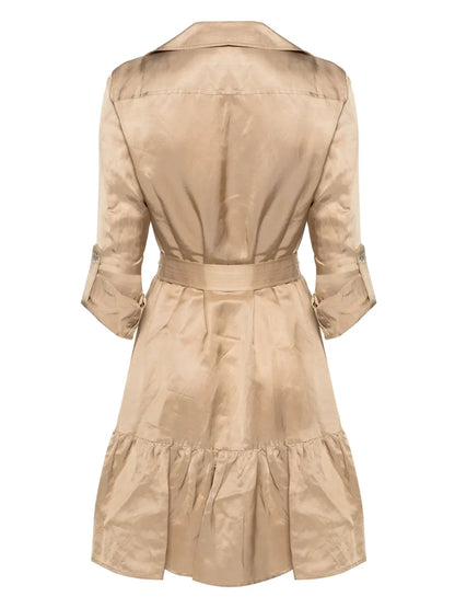 Long-Sleeve Flared-Hem Minidress