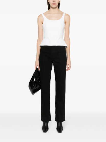High-Waist Straight-Leg Jeans