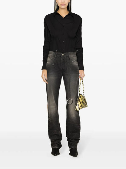 Mid-Rise Tapered-Leg Jeans