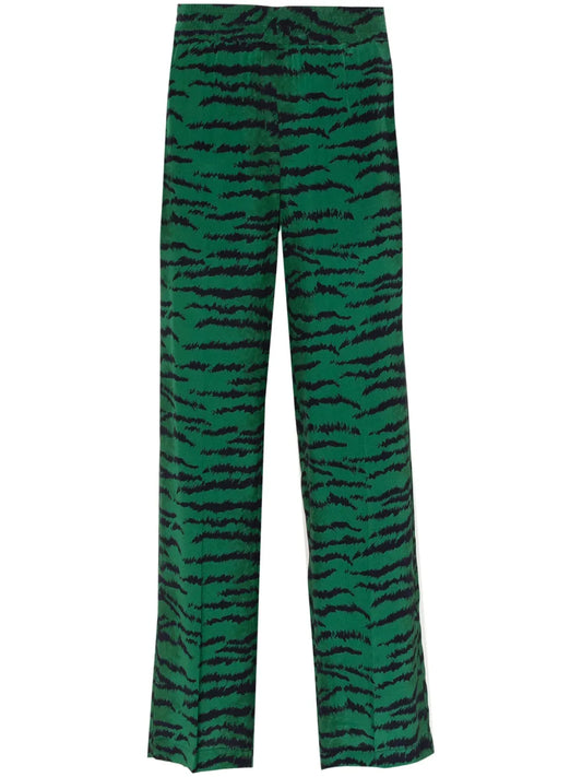 Tiger-Print Straight-Leg Trousers