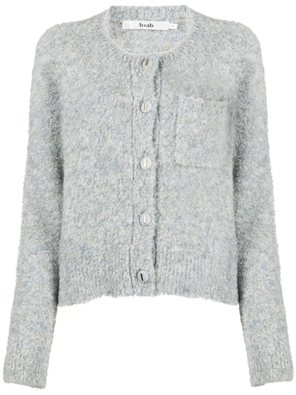 Crew-Neck Knitted Cardigan