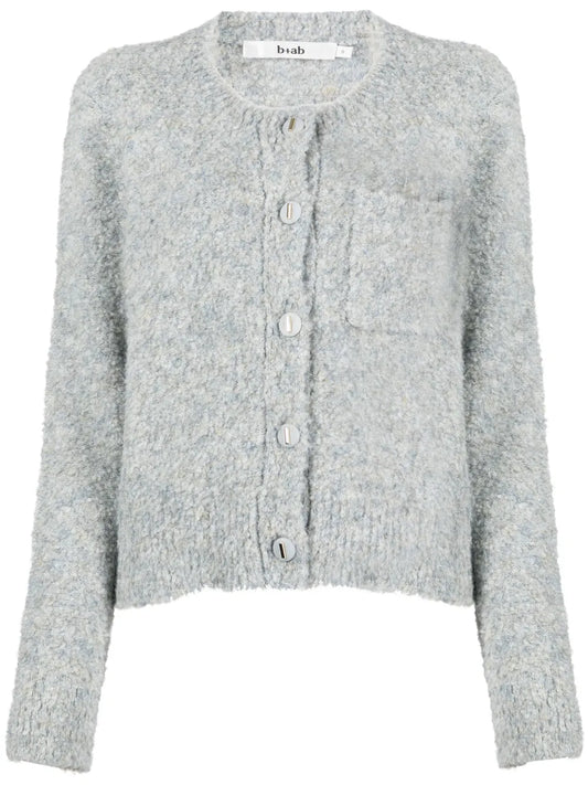 Crew-Neck Knitted Cardigan