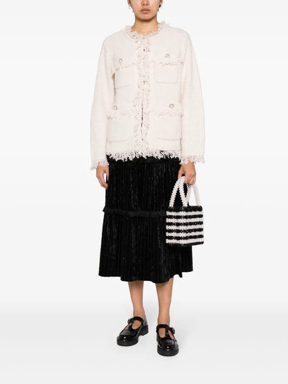 High-Waist Tiered Midi Skirt