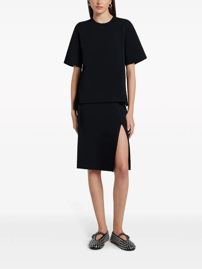Front-Slit Knitted Skirt