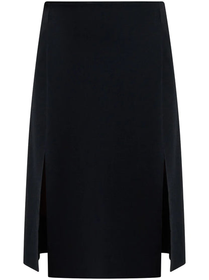 Front-Slit Knitted Skirt