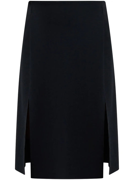 Front-Slit Knitted Skirt