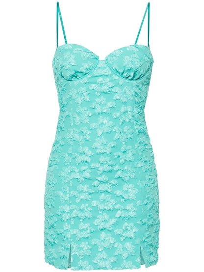 Floral-Appliqué Minidress