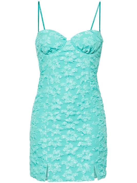 Floral-Appliqué Minidress