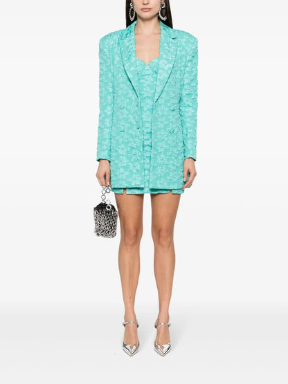 Floral-Appliqué Minidress