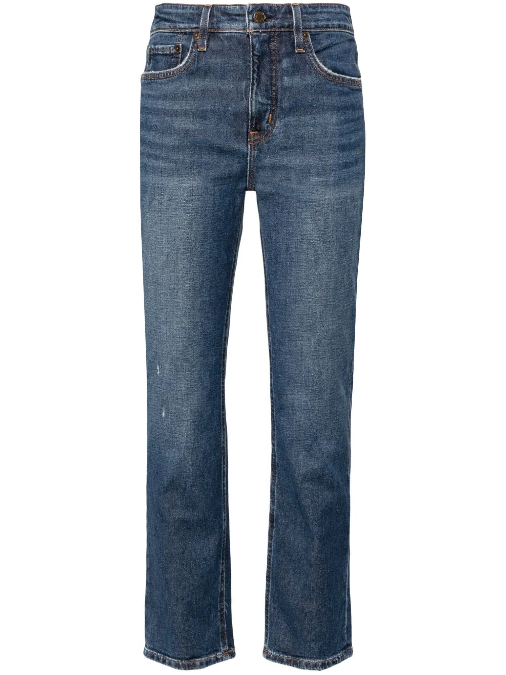 Slim-Leg Cotton Cropped Jeans