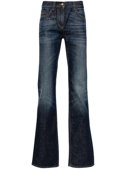 Logo-Embroidered Straight-Leg Jeans