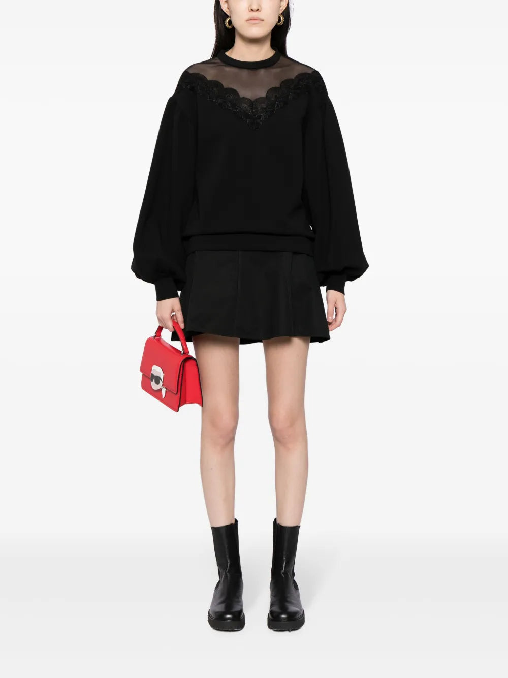 Sheer-Panel Sweatshirt