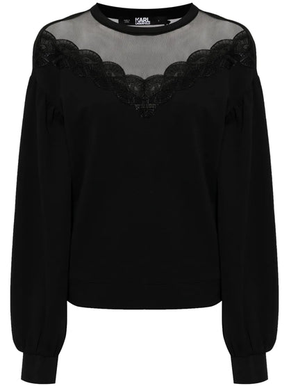 Sheer-Panel Sweatshirt