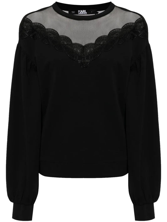 Sheer-Panel Sweatshirt