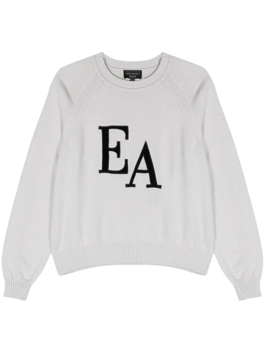 Logo-Patch Crew-Neck Jumper
