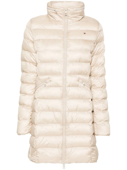 Funnel-Neck Zip-Up Puffer Coat