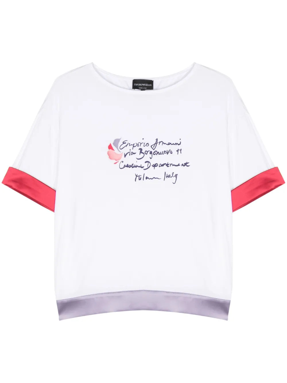 Contrasting-Trim Logo-Print T-Shirt