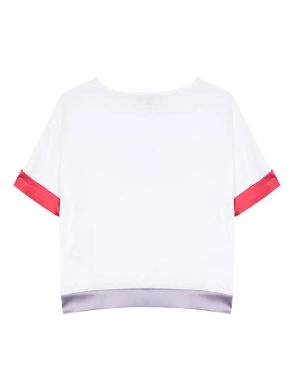 Contrasting-Trim Logo-Print T-Shirt