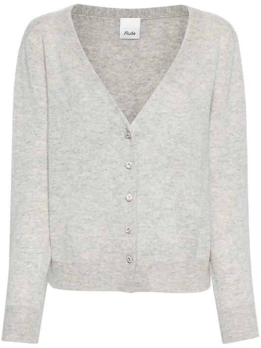 V-Neck Fine-Knit Cardigan